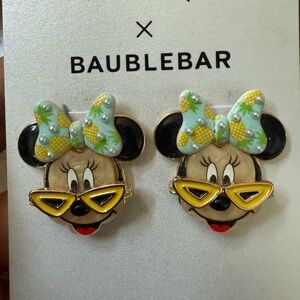 Disney BaubleBar Minnie Mouse Pineapple Bow & Sunglasses Earrings